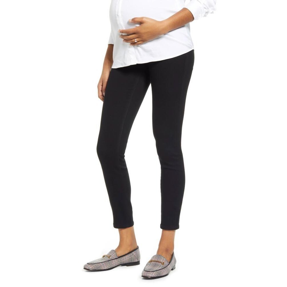 NWT 1822 Denim Re:Denim Women 6/28 Black Ankle Skinny Maternity Jeans Belly Band